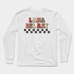 Lana Del Rey Checkered Retro Groovy Style Long Sleeve T-Shirt